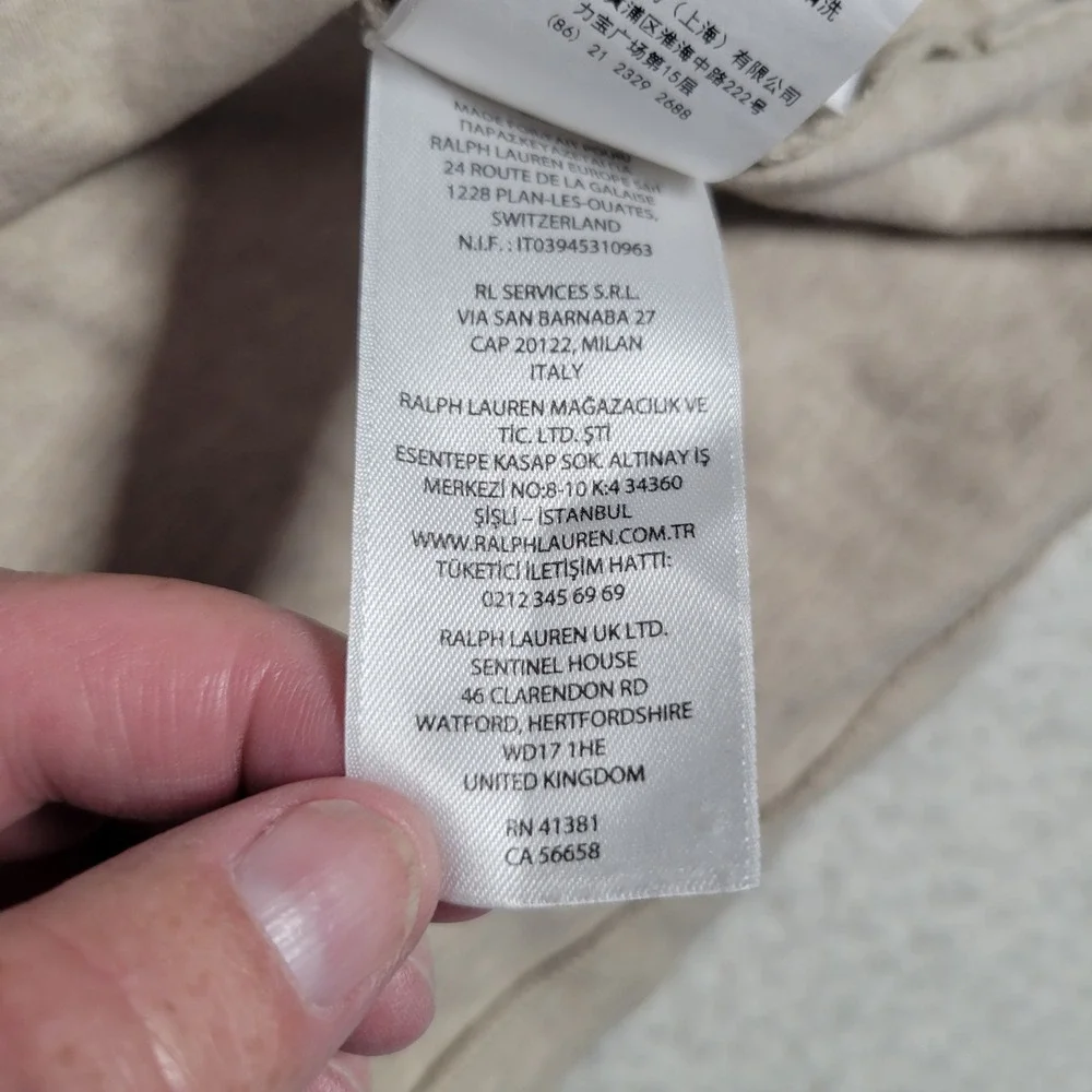 Polo Ralph Lauren Polo Shirt Mens XL Beige Custom Slim Fit Short Sleeve Heather